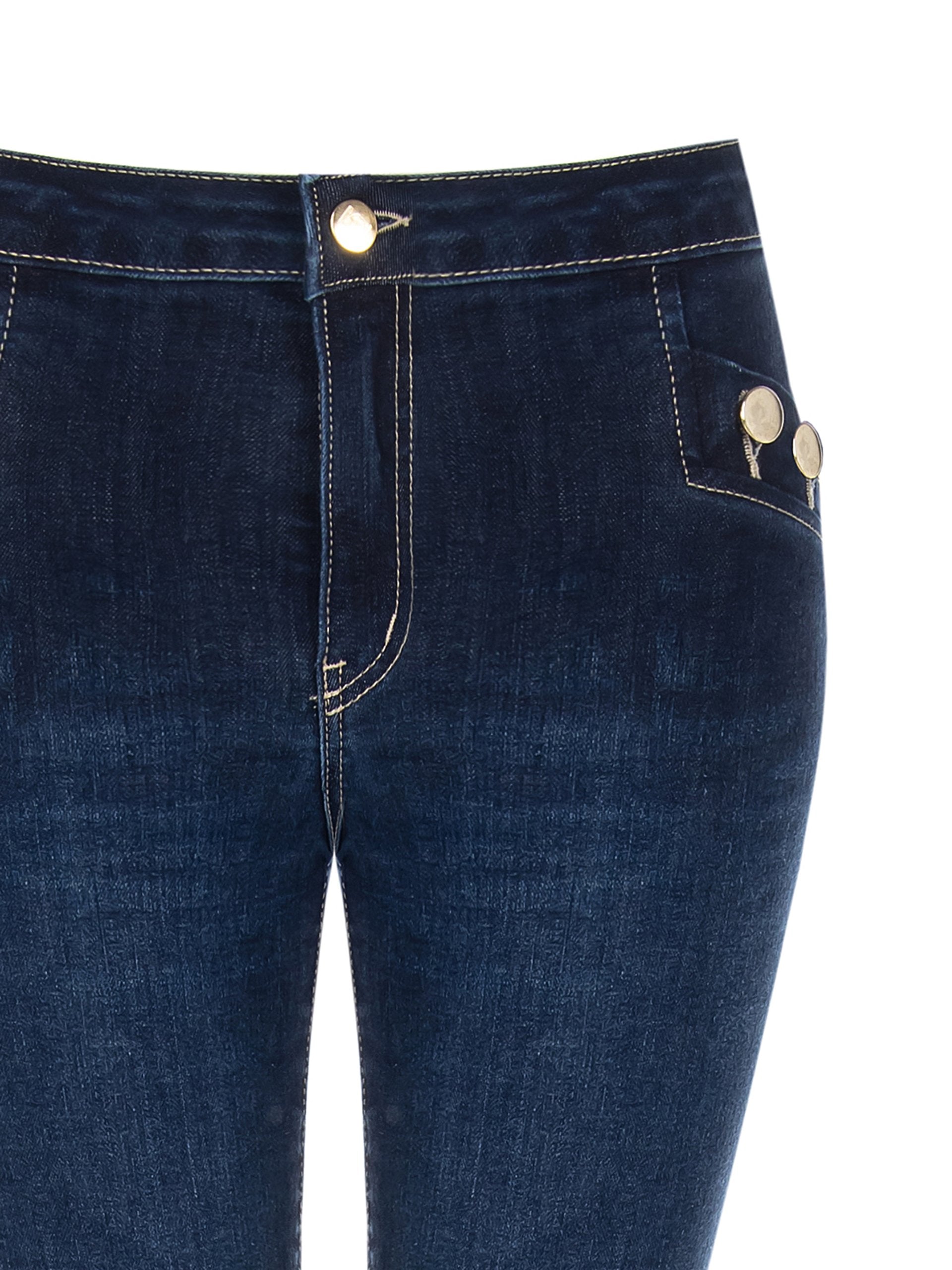 Jeans Skinny con Bottoni Dorati Rinascimento