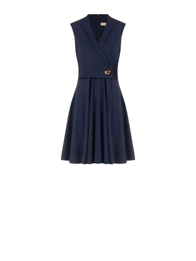 Abito corto a portafoglio – Blu navy | Rinascimento