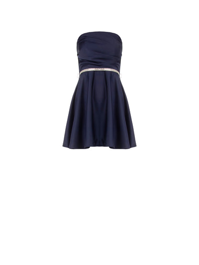 Abito corto bustier con cintura gioiello – Blu navy | Rinascimento